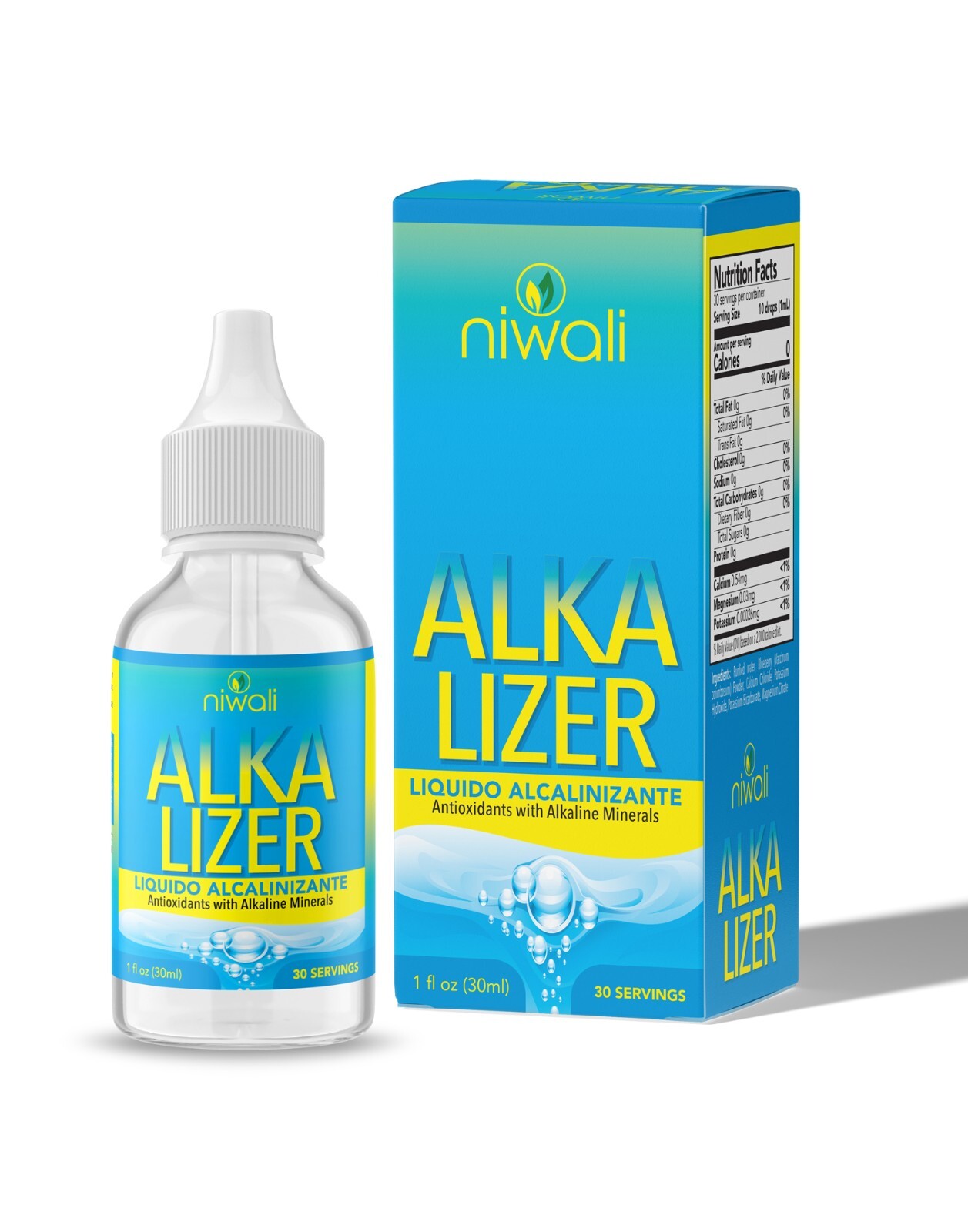 Niwali Alka Lizer Antioxidants Alkaline Mineral Drops 1Oz, Electrolyte Water,ph