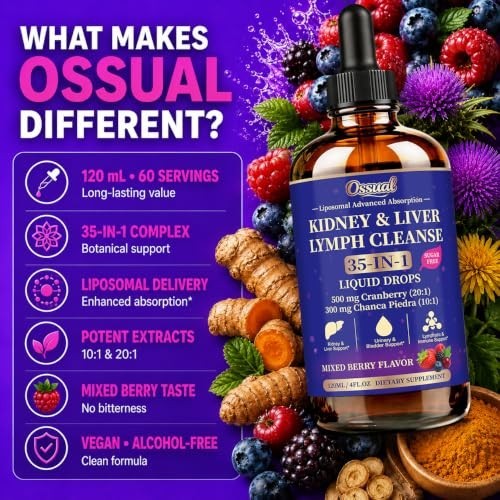 Kidney & Liver Cleanse Detox Drops, Cranberry Milk Thistle, 4 Fl Oz
