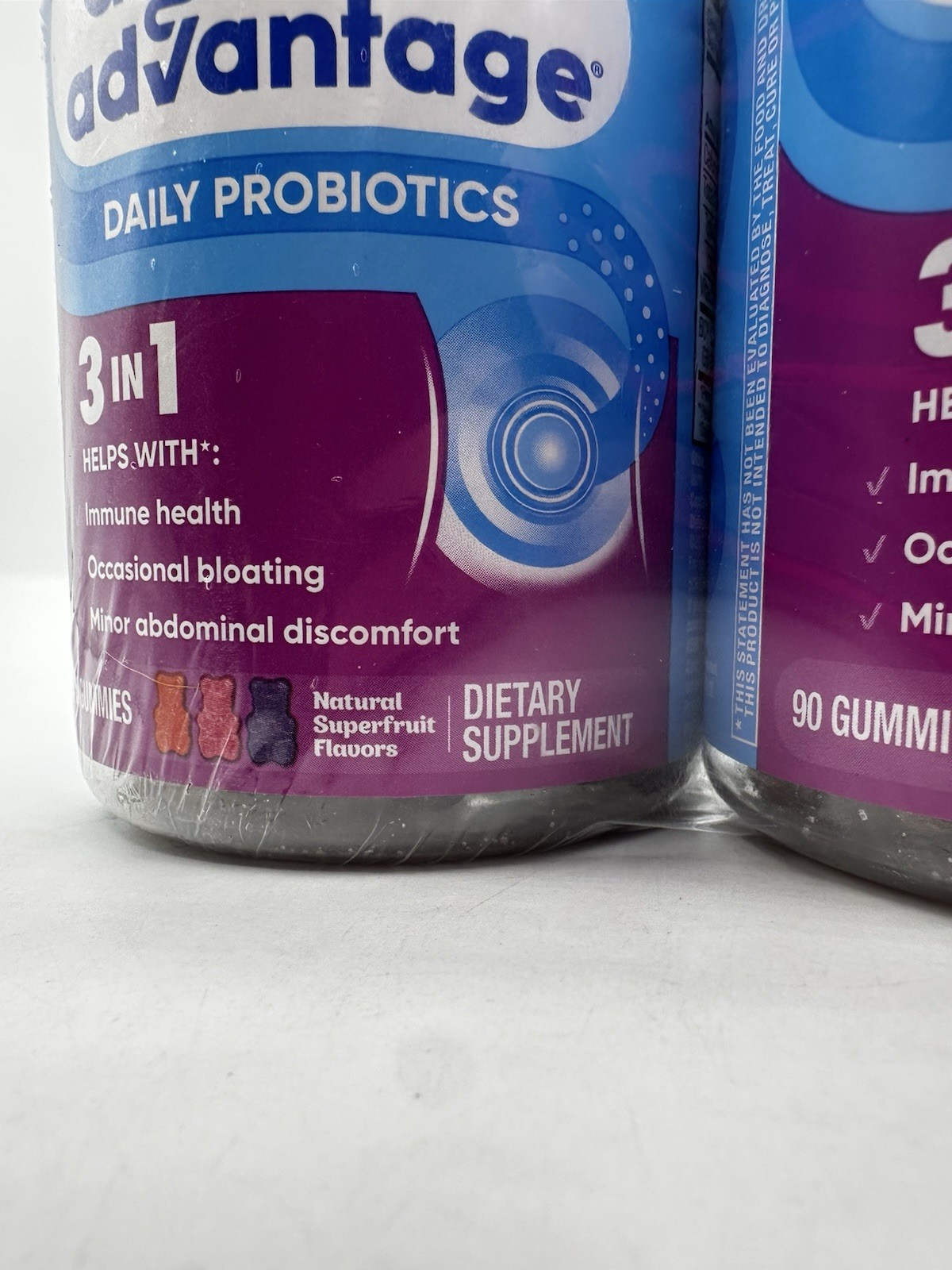 Digestive Advantage Daily Probiotics Gummies 3 in 1, 90 Count, Pack of 2 Exp6/26
