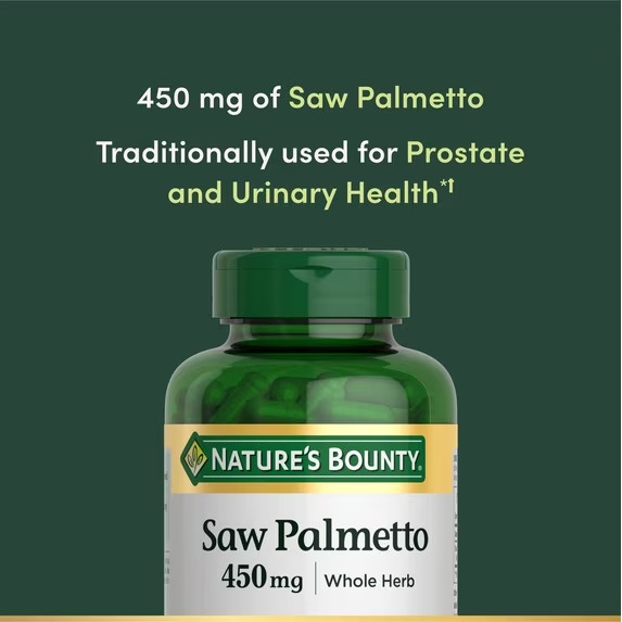 Nature’s Bounty Saw Palmetto 250 Count Herbal Supplement For Men’s Health, 450mg