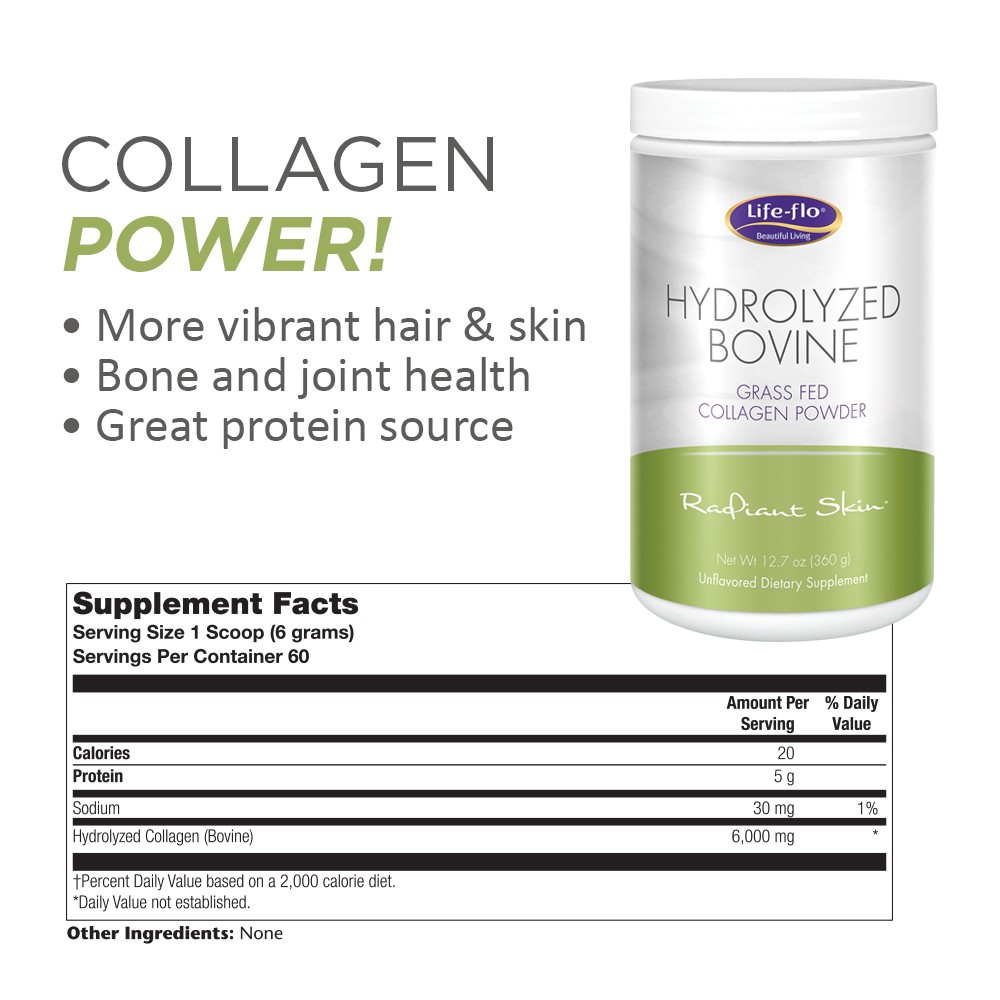 Life-flo Hydrolyzed Bovine Collagen, Grass Fed | 12.7oz, 60 Serv.