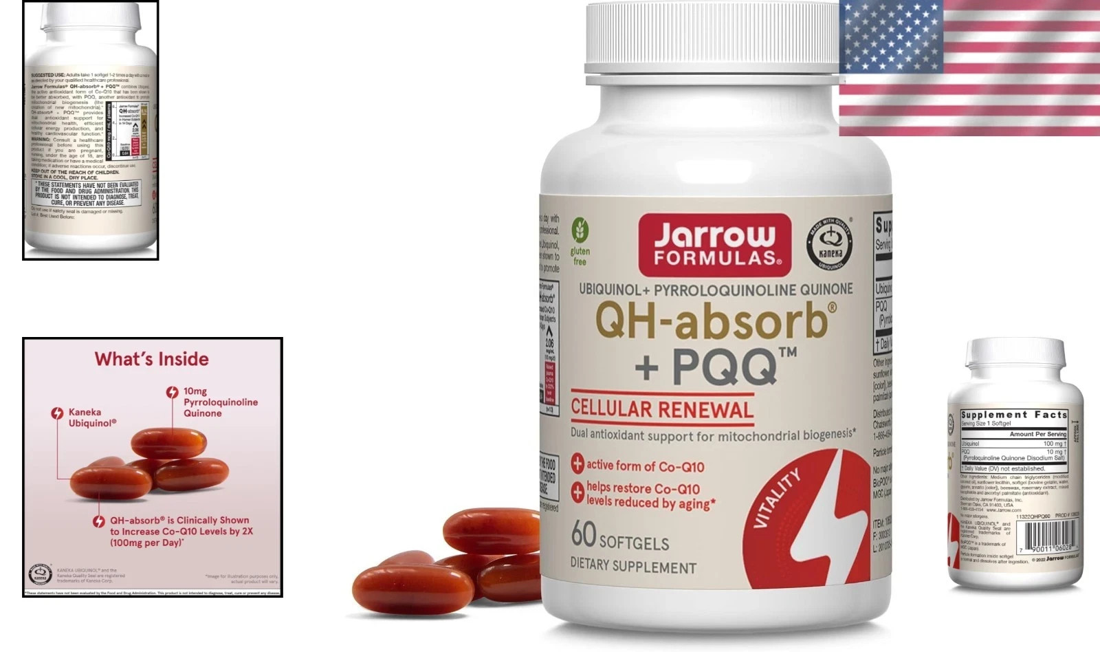 PQQ Softgels: 60 Count, Antioxidant Mitochondrial Biogenesis & Energy PACK OF 2
