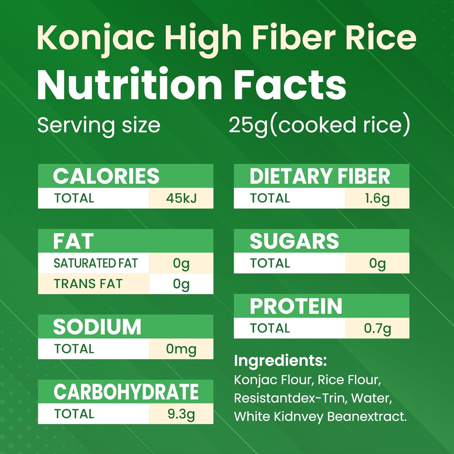 Sunnyside Konnyaku Rice 2 Packs Vegan, Gluten Free, Keto Friendly, Paleo, Kosher