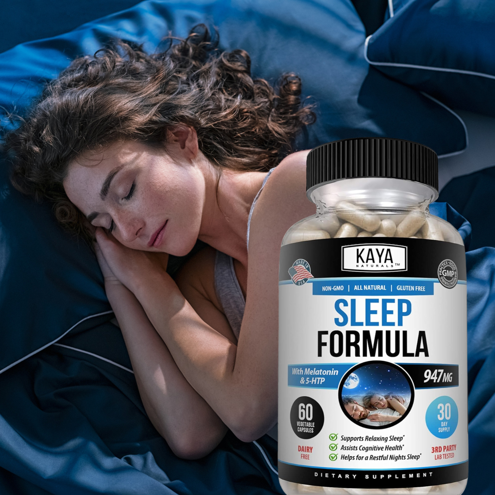 Deep Sleep Formula 60ct, Fall Asleep & Stay Asleep, Melatonin Sleeping Aid