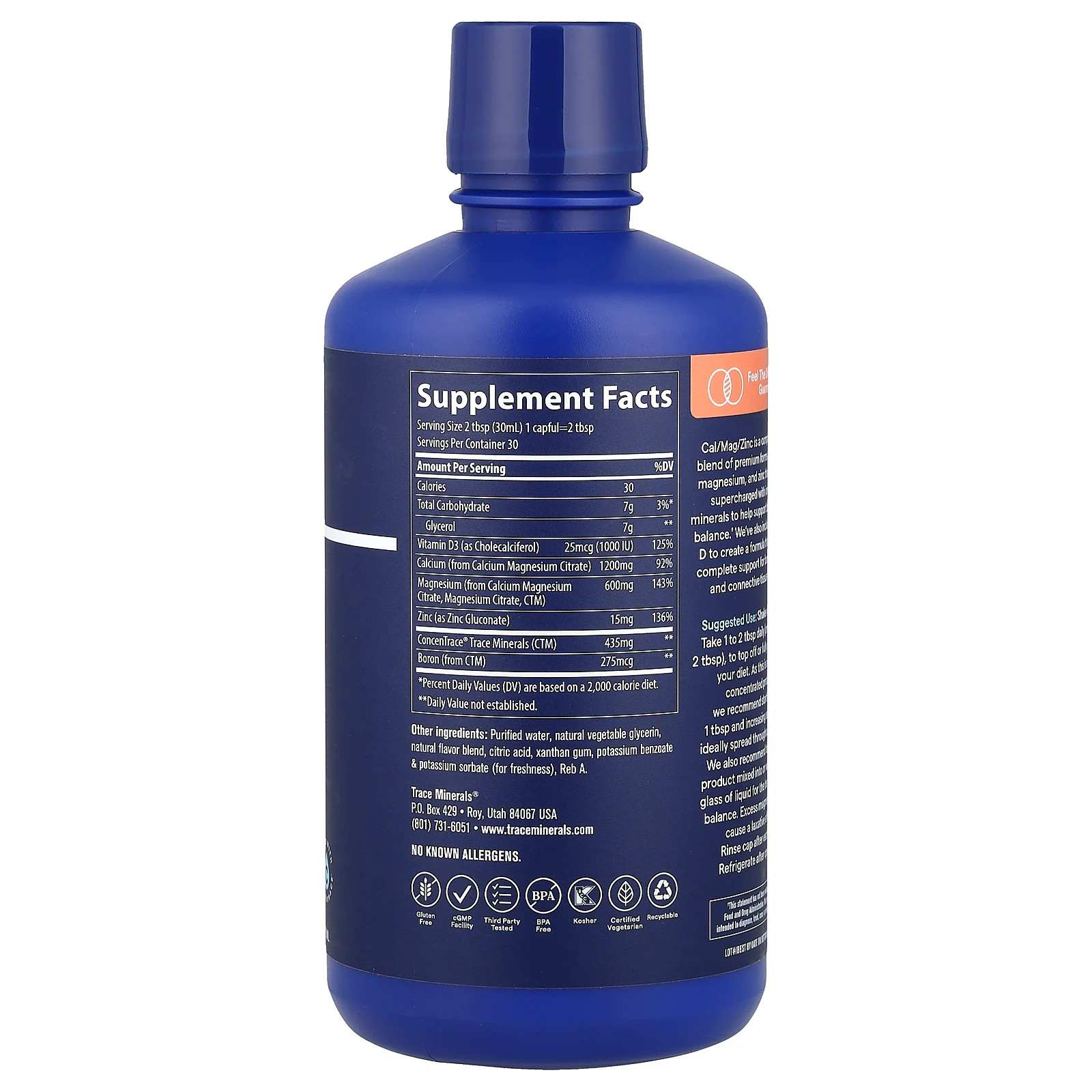 Liquid Cal/Mag/Zinc, Piña Colada, 30 fl oz (887 ml)