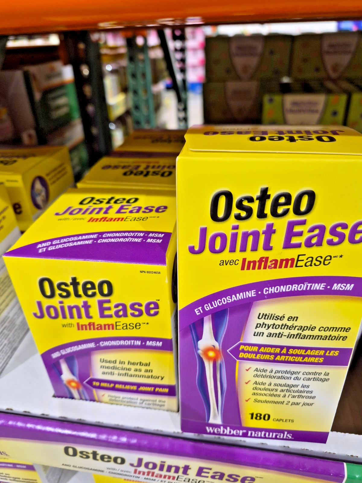 1 PACK Webber Naturals Osteo Joint Ease 180 Caplets Total -CANADA -NO TARIFFS