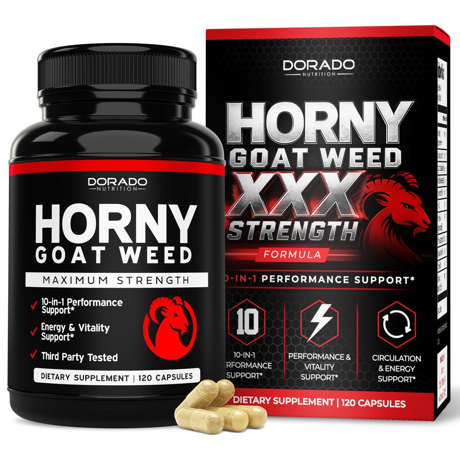 Maximum Strength Horny Goat Weed 1590mg – Maca, Ginseng, L-Arginine, Tribulus –