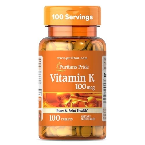 Premium Vitamin K 100Mcg, Dietary Supplement for Bone, Joint, and Blood Clotting