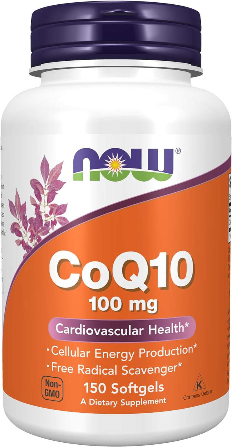 NOW Foods Coq10 (Coenzyme Q10) 100mg, Pharmaceutical Grade Cardiovascular Health