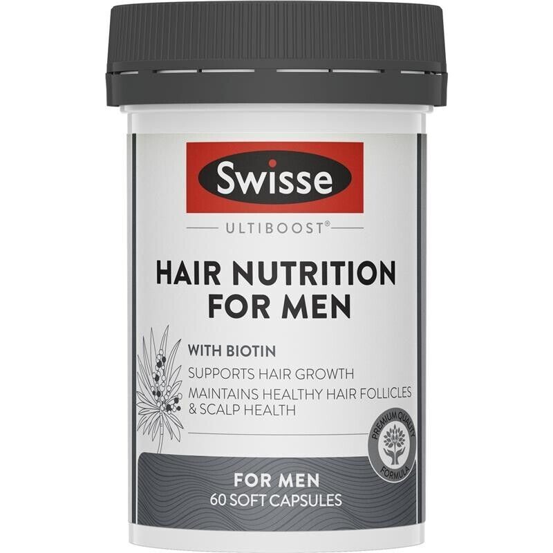 Swisse Beauty Hair Nutrition For Men Biotin Silica General Well Being 60 Caps
