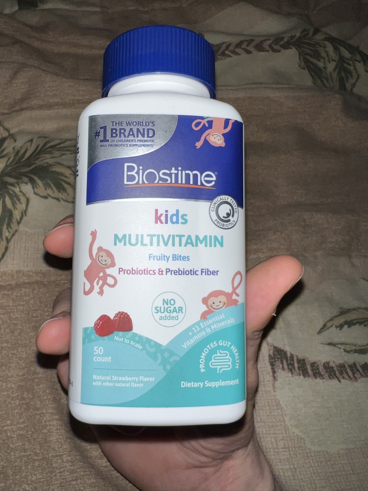 Biostime Kids Multivitamin Probiotics Prebiotic Fiber Fruity Bites Gummies 50ct