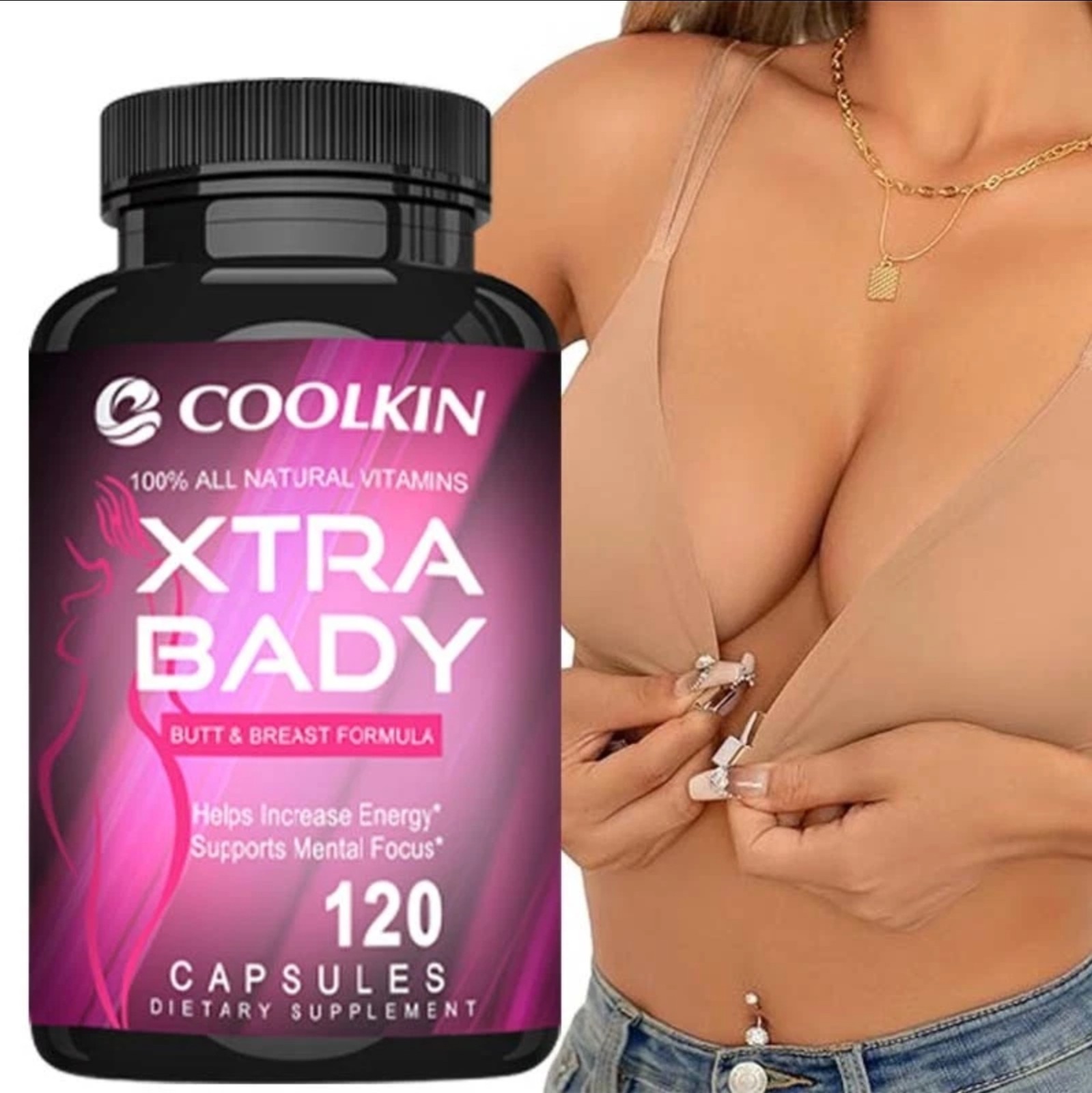 120pcs Xtra Body – Pueraria Mirifica – Butt Breast Enlargement, Estrogen Balance