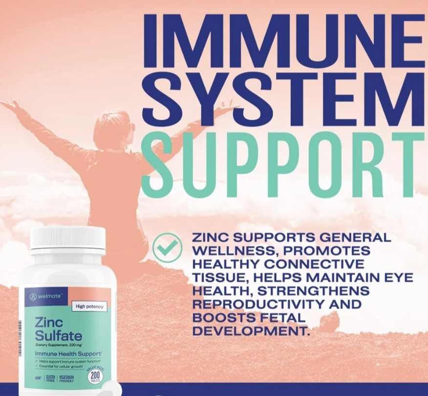 WEL-Zinc Sulfate 220mg | Immune Support| 200 Tab| Exp 2028 INTERNATIONAL SHIPPIN