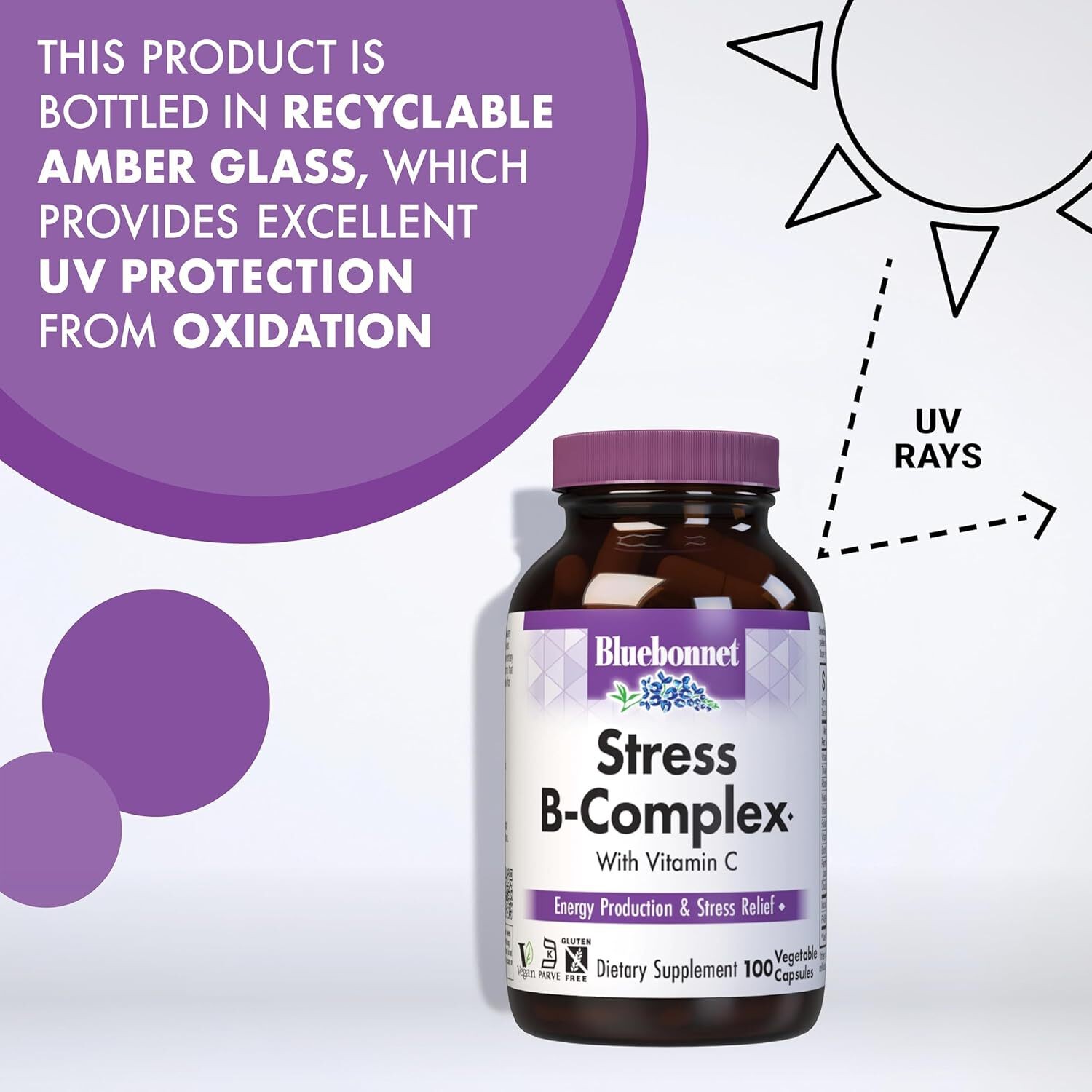 Bluebonnet Nutrition – STRESS B-COMPLEX 100 Veg Caps exp 02/28