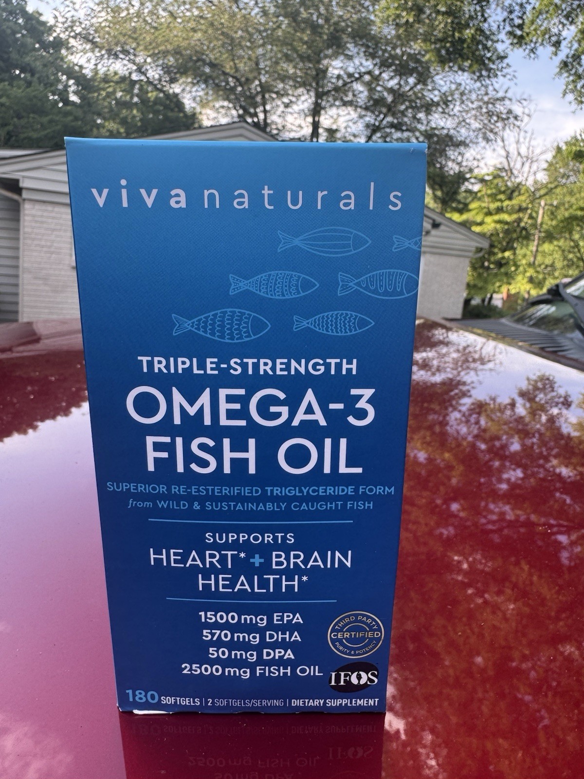 Viva Naturals Triple Strength Omega 3 Fish Oil Supplement 2500mg EPA DHA DPA 180