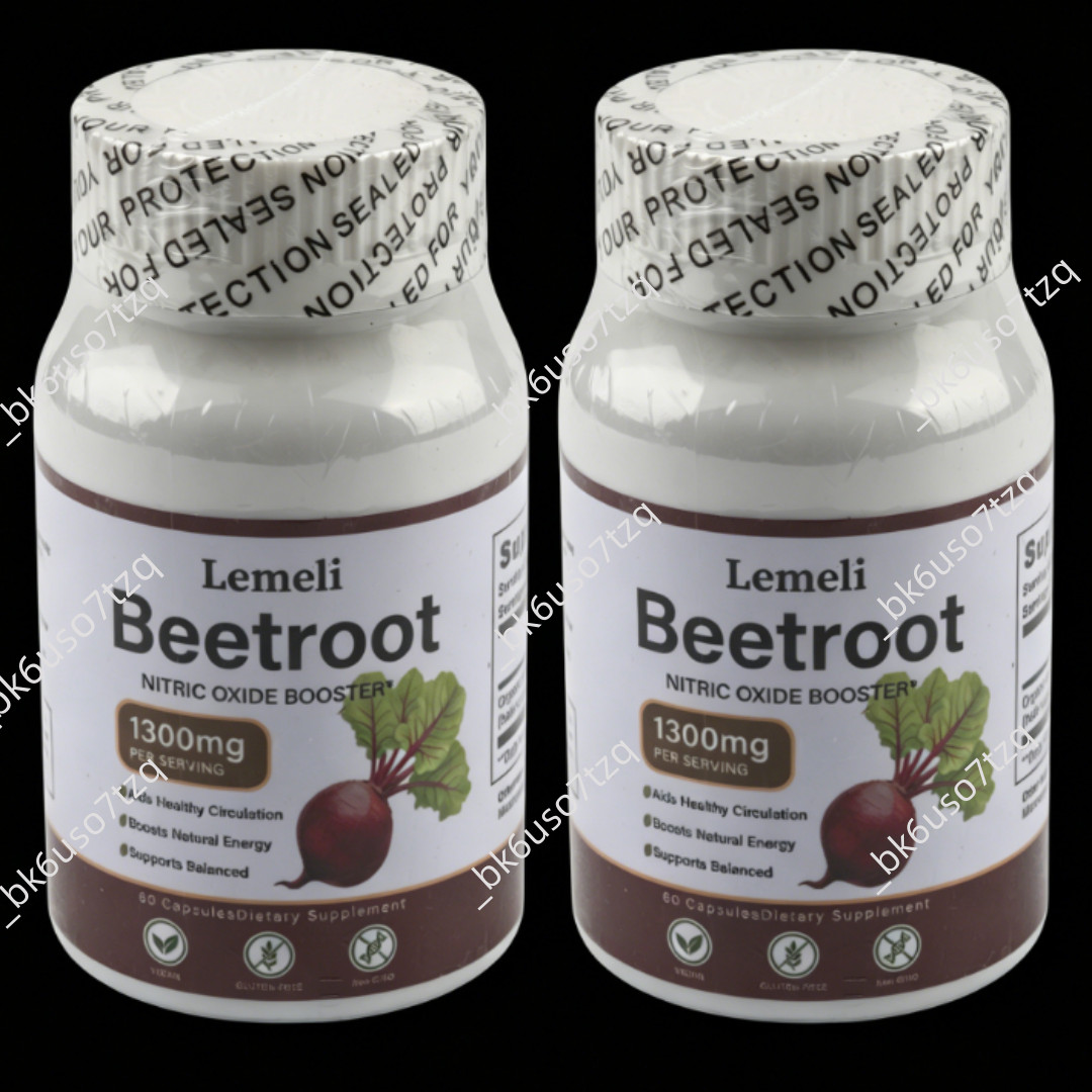 1-3 Pack Lemeli Beetroot – 1300mg, Lemeli Beet Root Supplement 60 Capsules – NEW