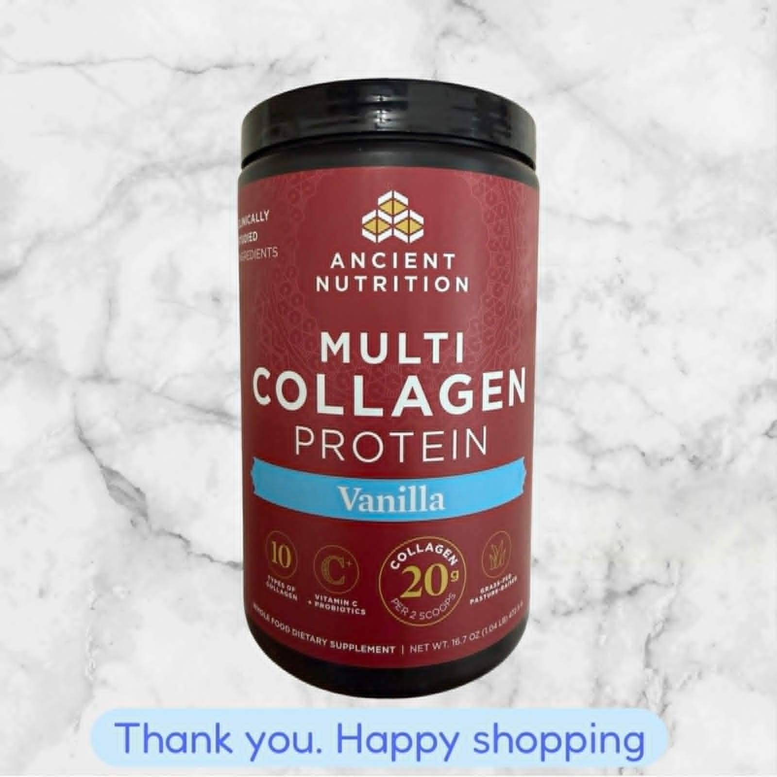 Ancient Nutrition Multi Collagen Protein Vanilla 16.7 oz Pwdr BRAND NEW SHIPPING
