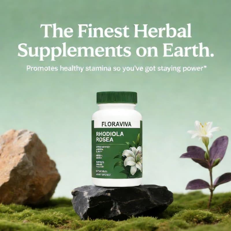 Supplement 60 Capsules Focus Mood Energy Rosea for Rhodiola Floraviva
