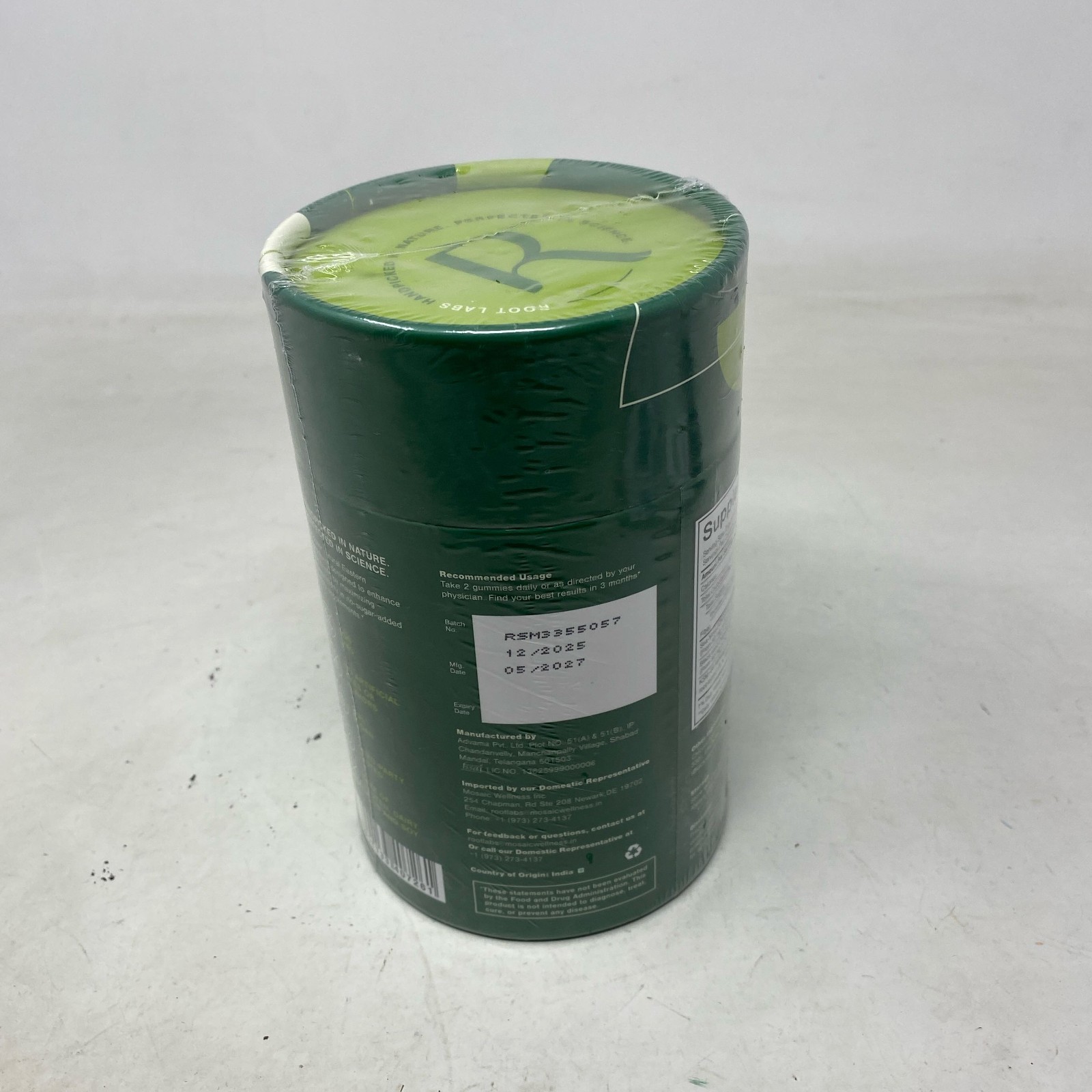 Root Labs Sea Moss Gummies 60ct 1600mg Black Seed & KSM-66, Green
