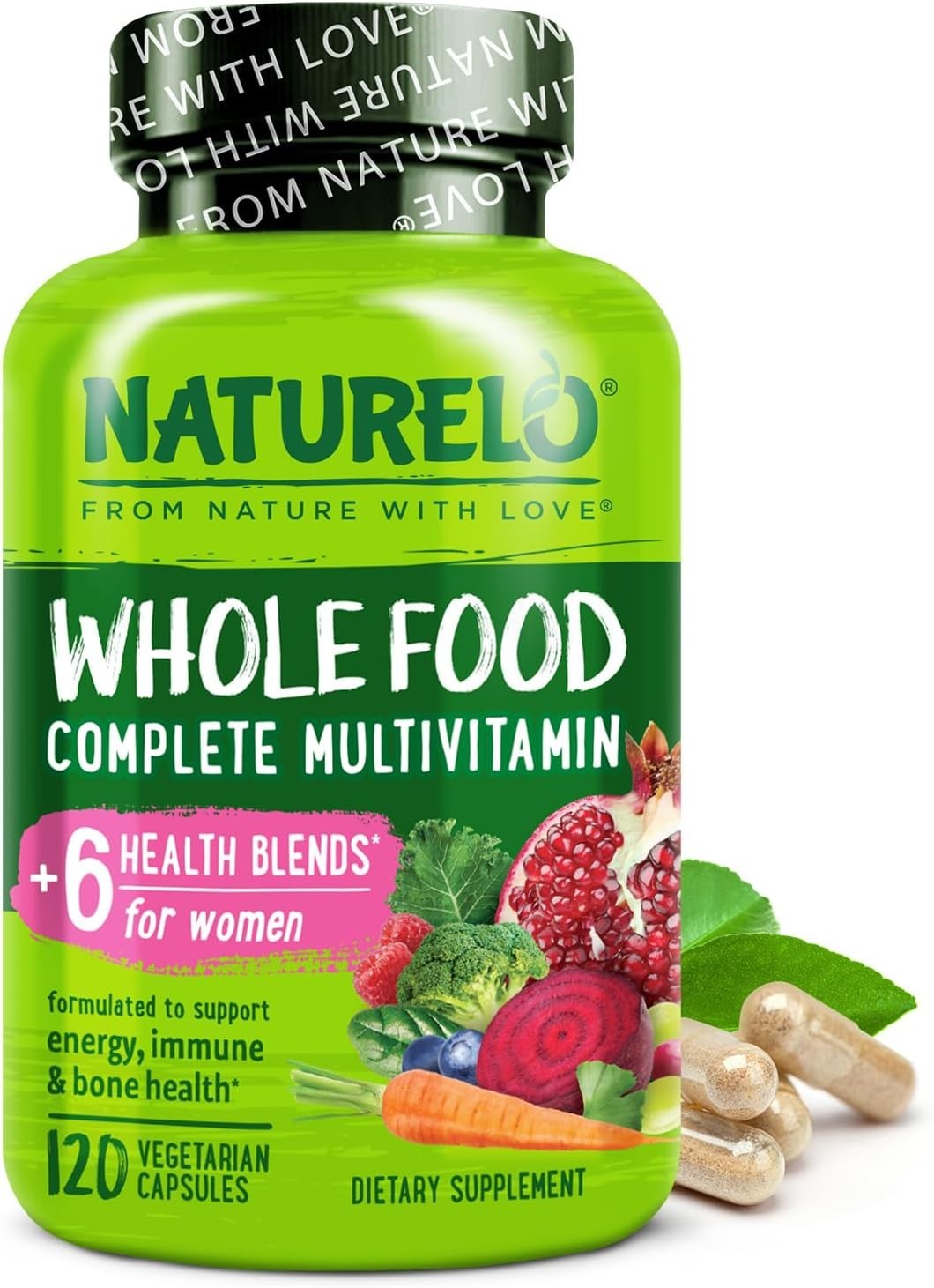 NATURELO Whole Food Multivitamin for Women – 120 Vegan Capsules FREE SHIPPING