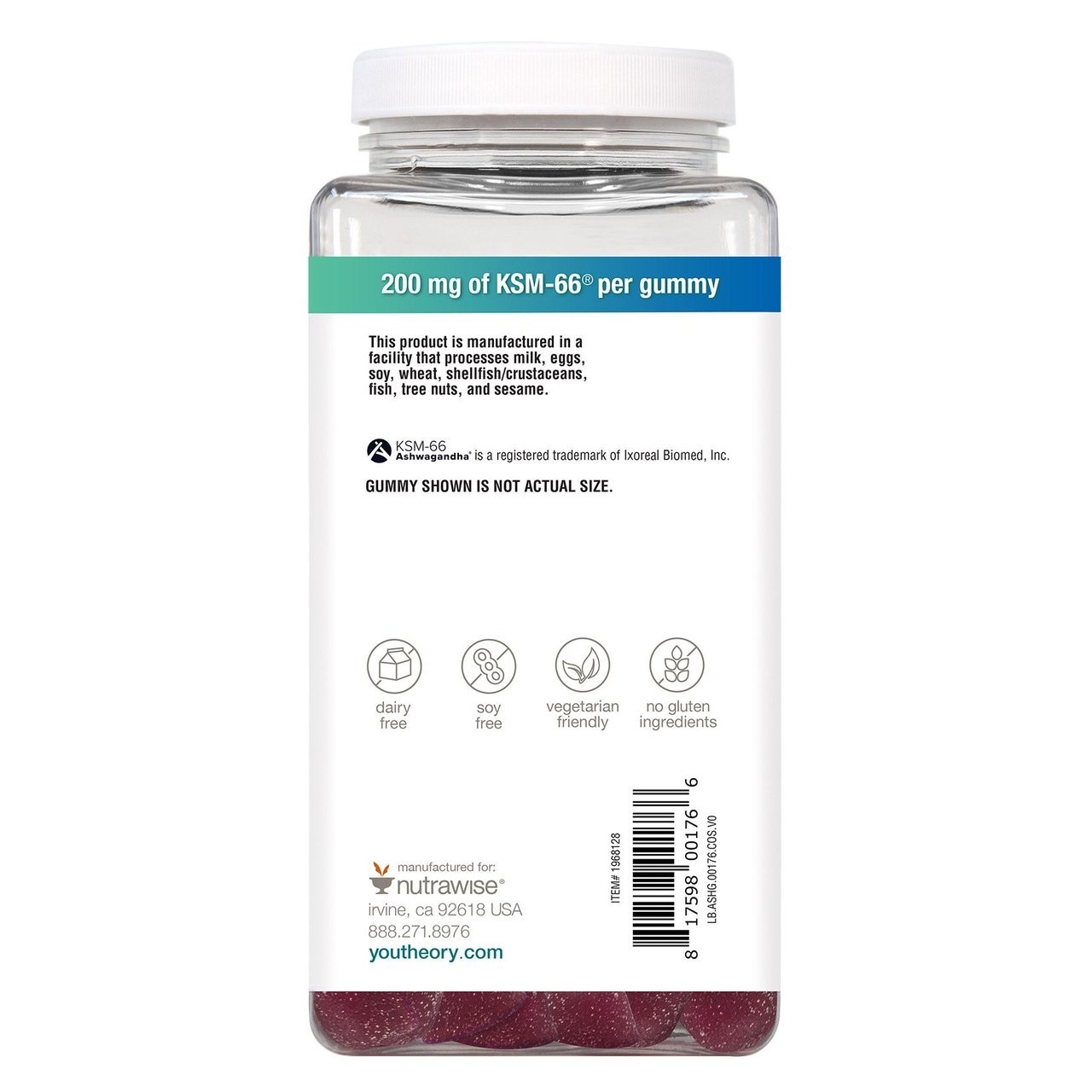 youtheory Ashwagandha, 180 Gummies, Mixed Berry