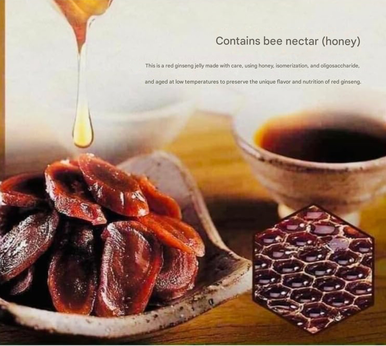 1 Jar Korean Sliced Red Ginseng In Honey Hồng Sâm Tẩm Mật Ong 200G