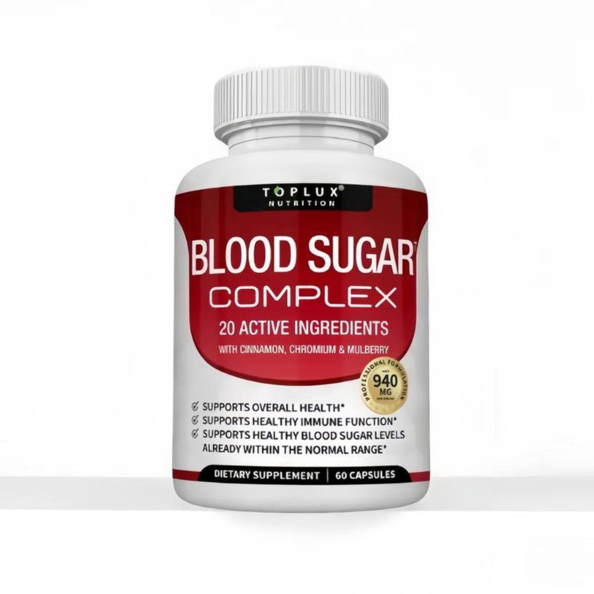 Toplux Glucose Complex–20 Ingredients for Glucose & Metabolism Enhance,60ct Pro