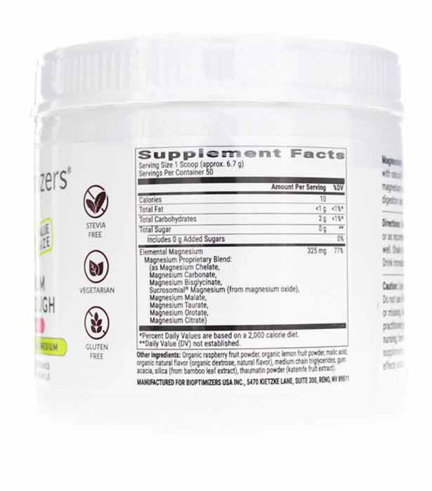 Bioptimizers Magnesium Breakthrough Raspberry Lemonade – 8 Forms of Mag 11.08oz