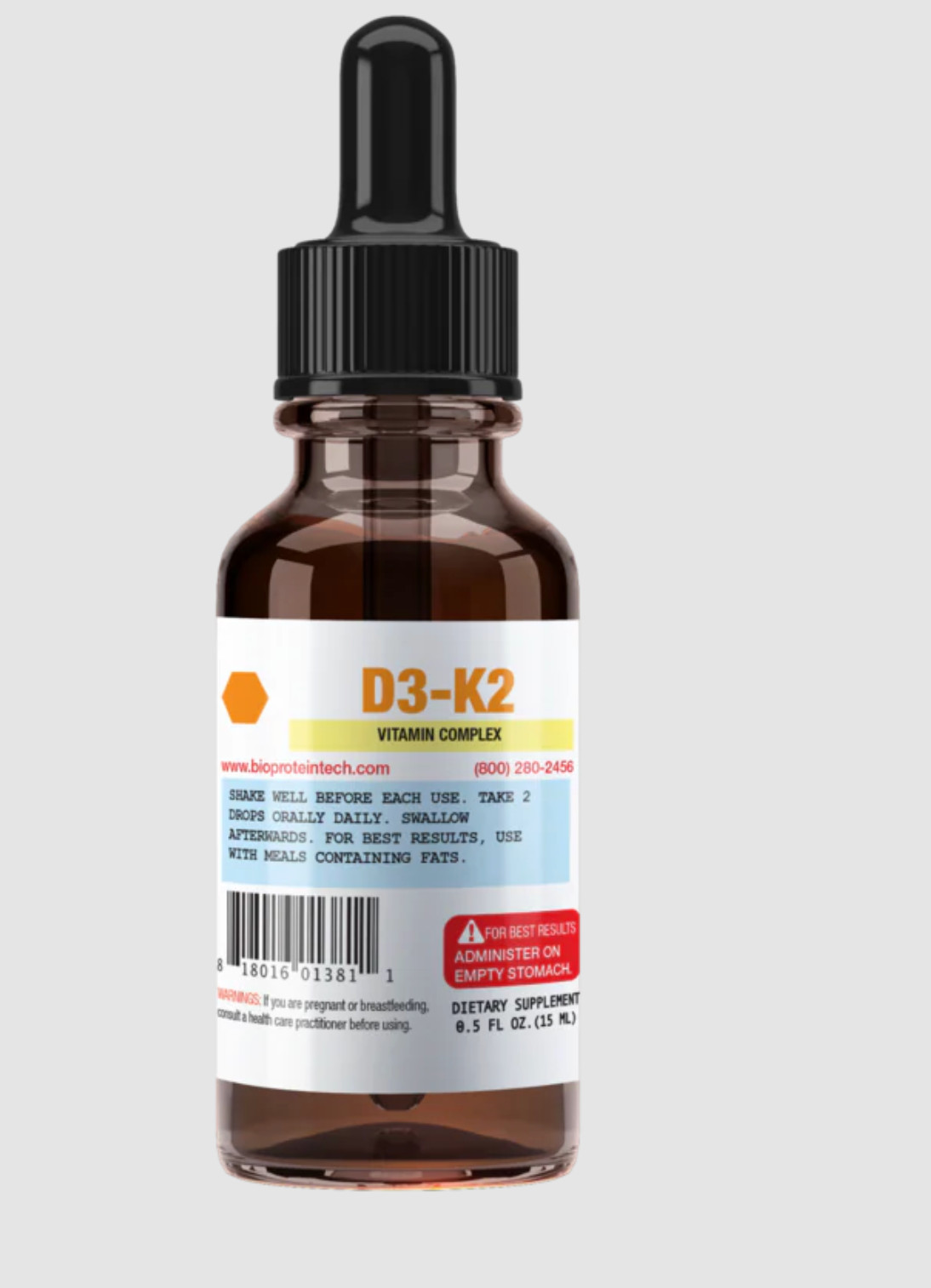 D3-K2 by BioProtein Technology – Liquid Sublingual Vitamin D3 / K2 ) 0.5 oz