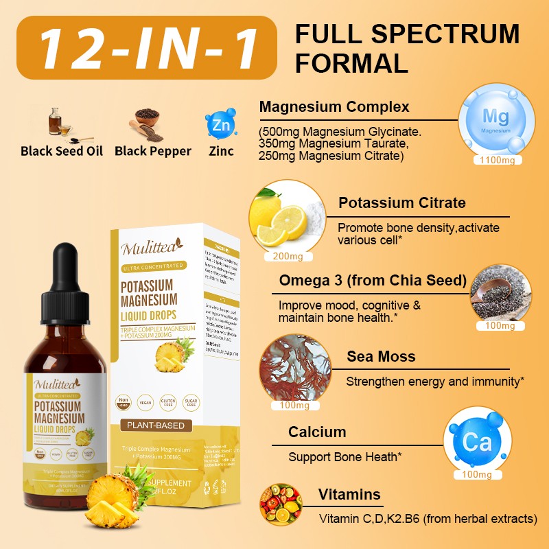 Potassium Magnesium Supplement Magnesium Glycinate with Calcium Vitamin D3 Zinc