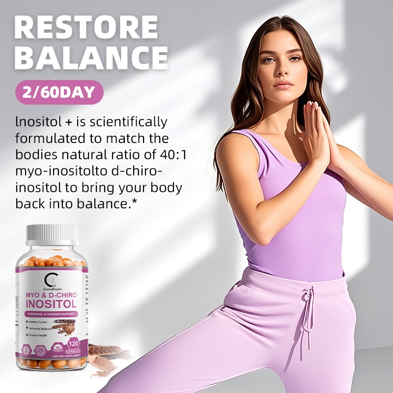 Myo & D-Chiro Inositol with Folate, Vitamin D3 for Feminine Wellness Support