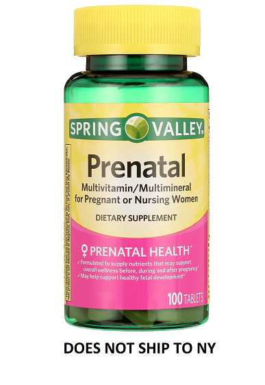 Spring Valley Prenatal Multivitamin for Pregnant and Nursing Women Tablets 100CT