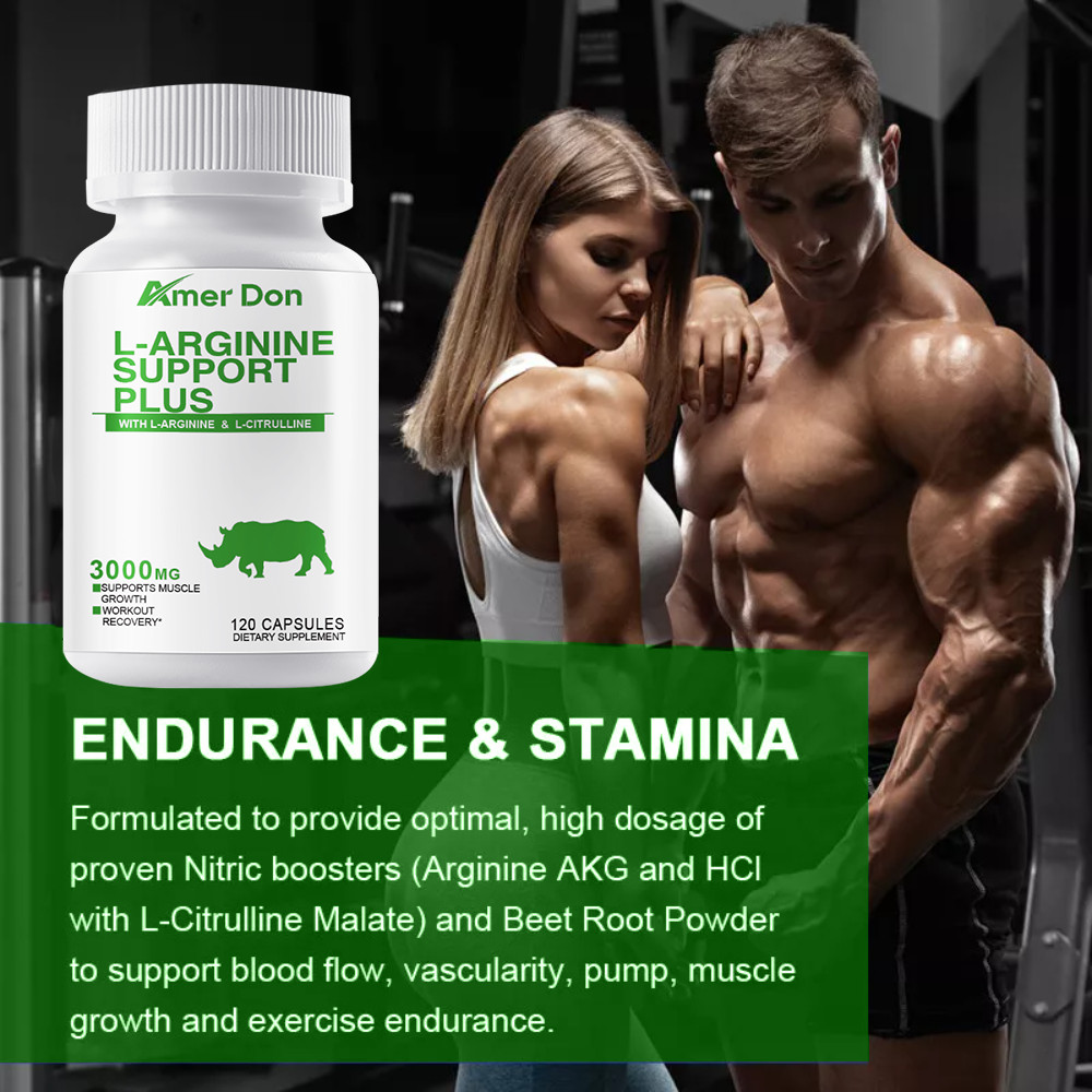 L-Arginine 3000mg Capsules 120ct – Muscle Growth Nitric Oxide Support