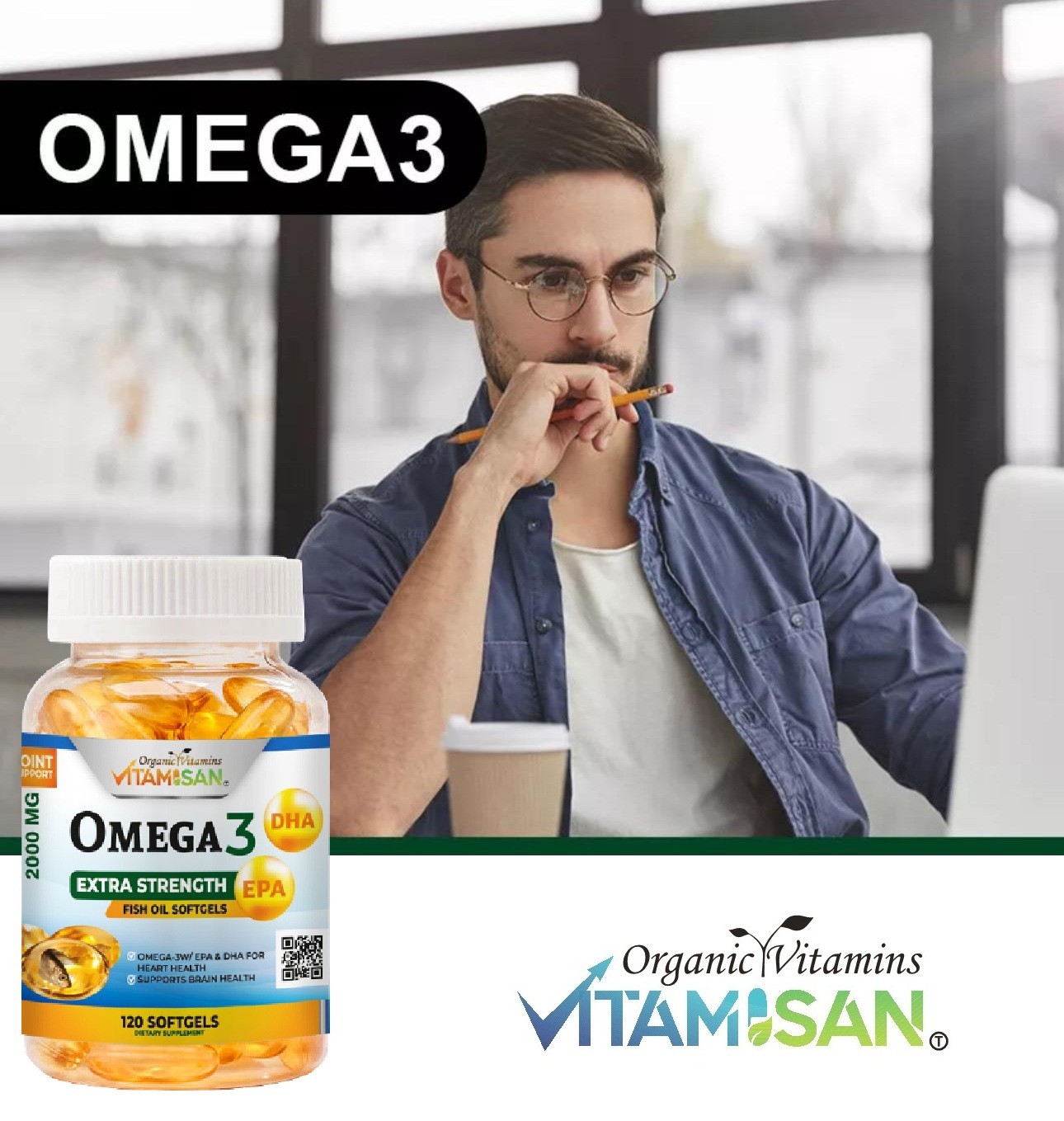 Omega 3 Fish Oil Capsules Triple Strength EPA & DHA, Burp-Less 120 sofgels NEW