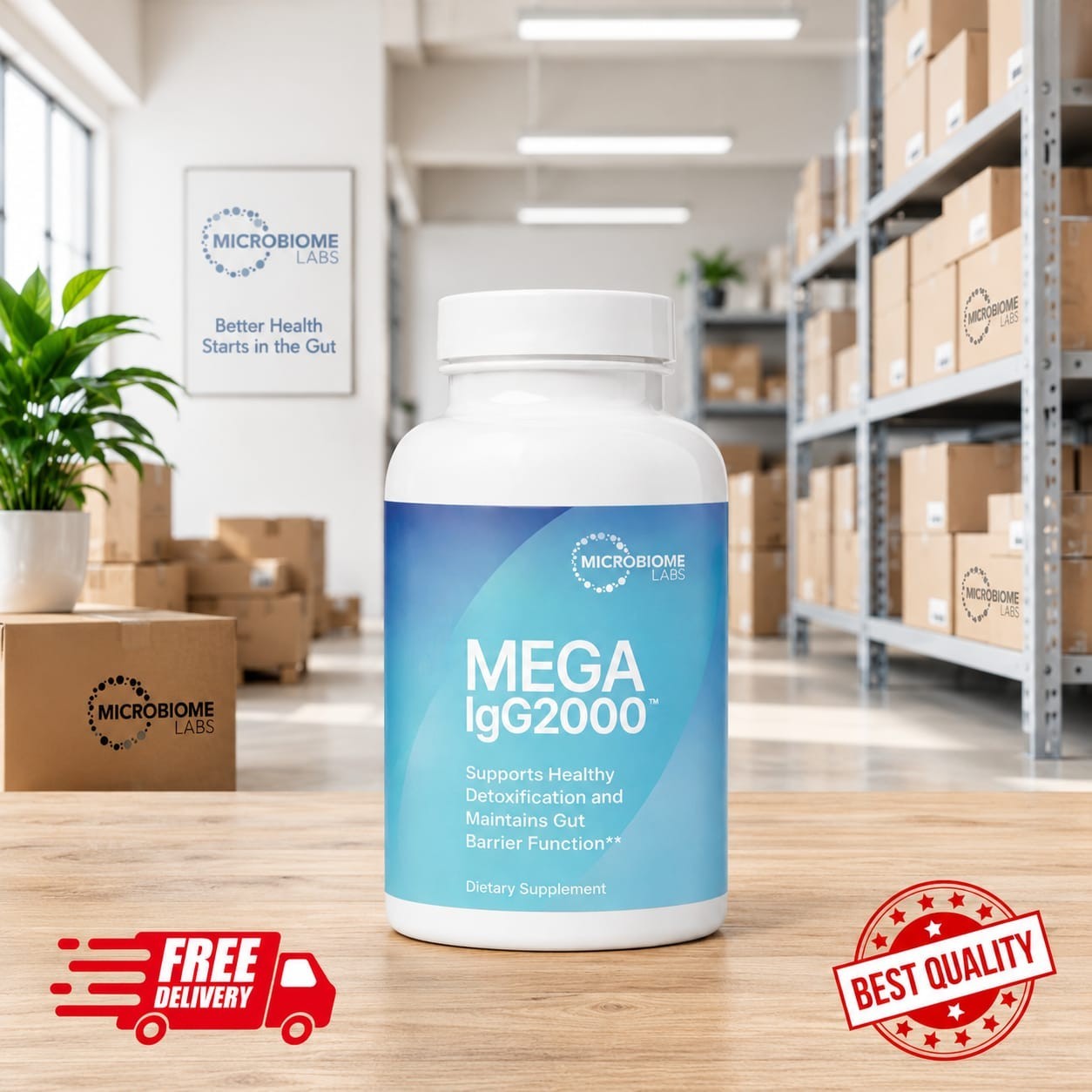 Free Ship Microbiome Labs Mega IgG2000 Capsules 120 Capsules Immunity Support