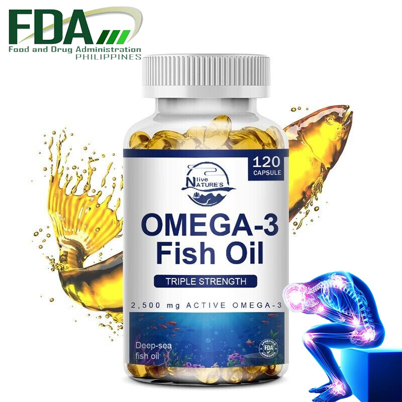Omega 3 Fish Oil 3600mg EPA 1296mg DHA 864mg Supports Heart & Brain Health