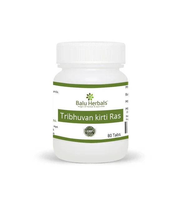 Balu Herbals Tribhuvan Kirti Ras Tablet 80 tabs – FREE SHIPPING 5-7 DAYS