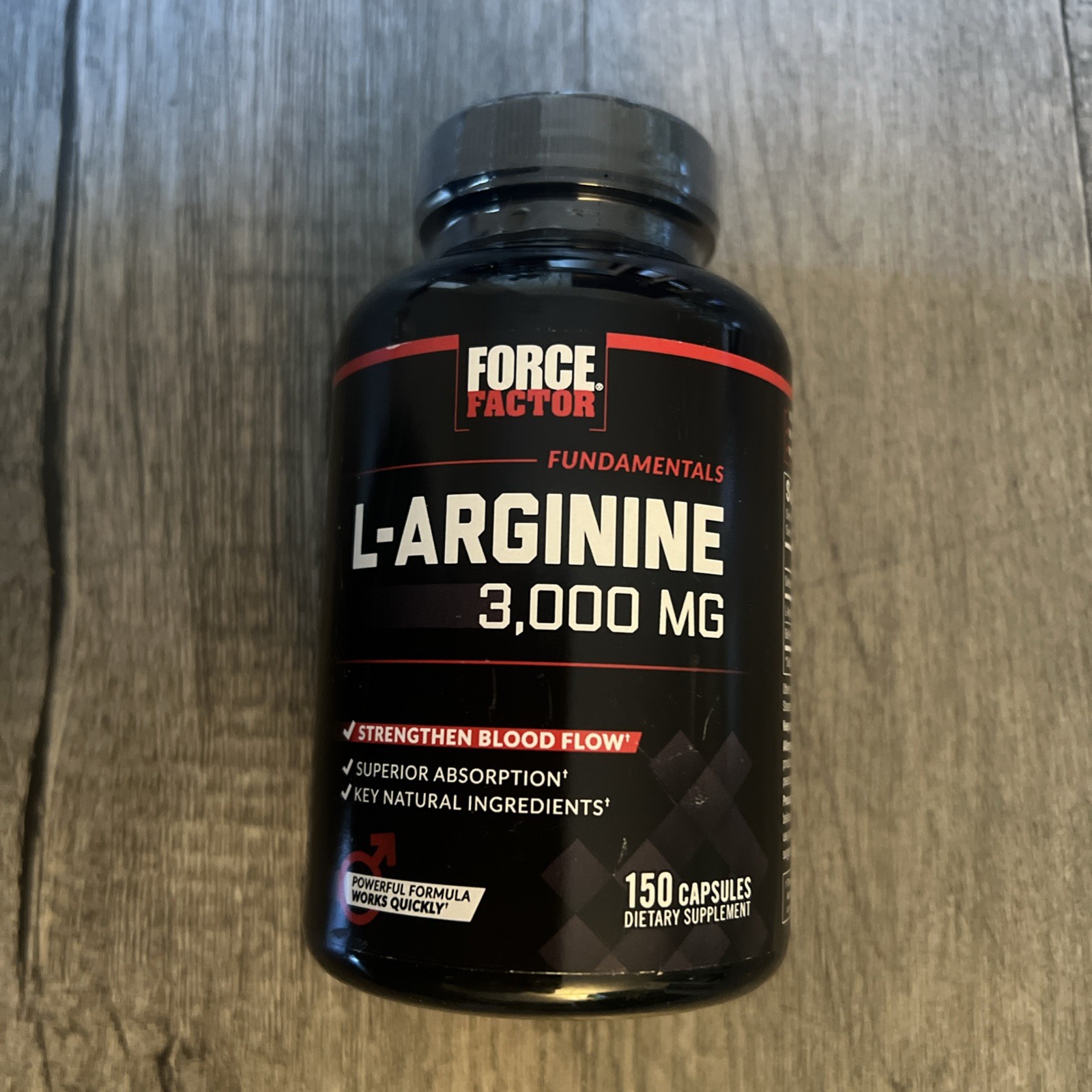 Force Factor L-Arginine 3000mg, Extra Strength Nitric Oxide 150 caps EXP 01/2029