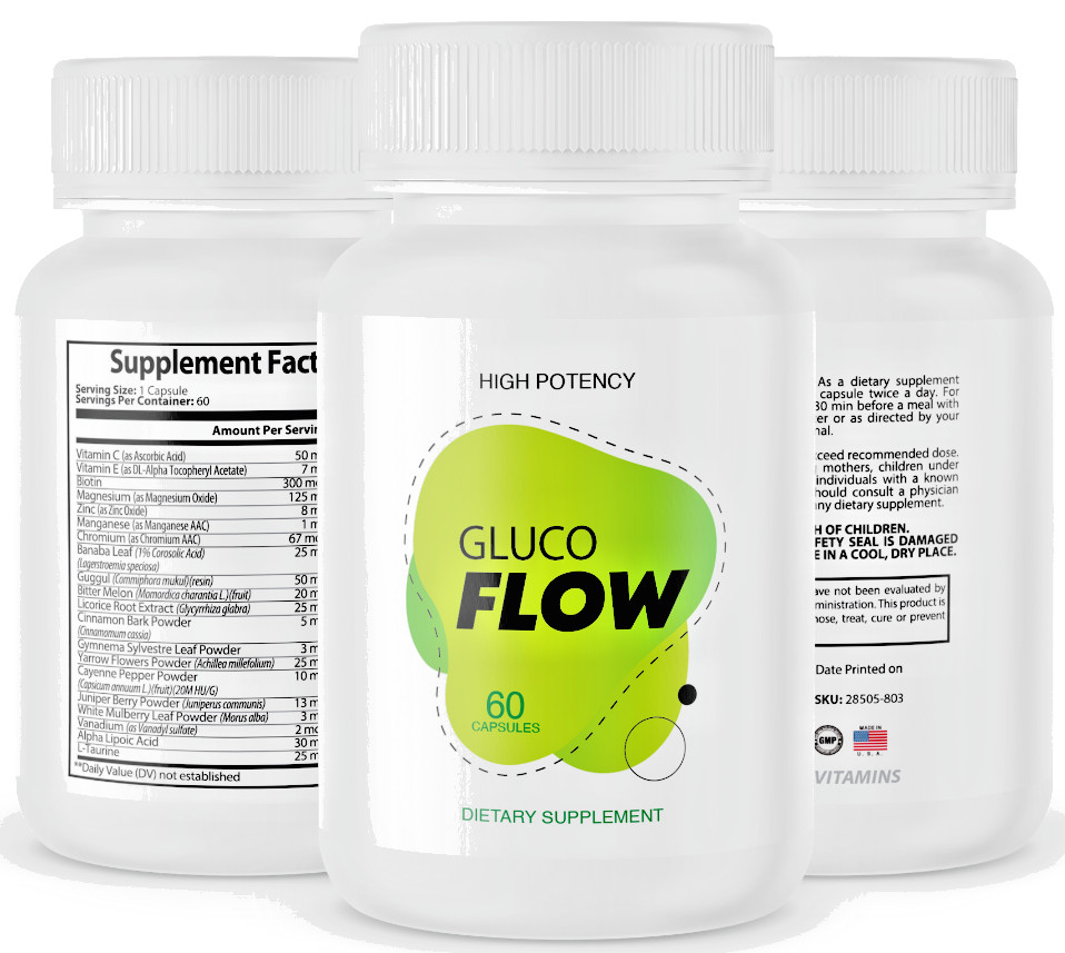 GLUCOFLOW Diabetic Glucose Support Supplement Blood Sugar Gluco Flow Natural