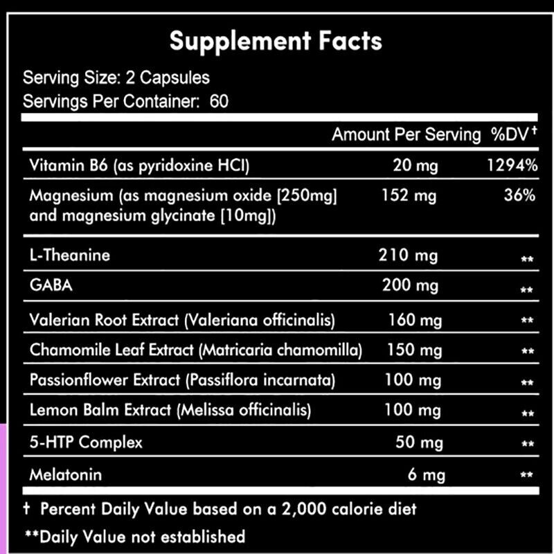 Sleep Aid Fall Asleep Calm Sleep Promote Relaxation Boosts Mood 120 Capsules