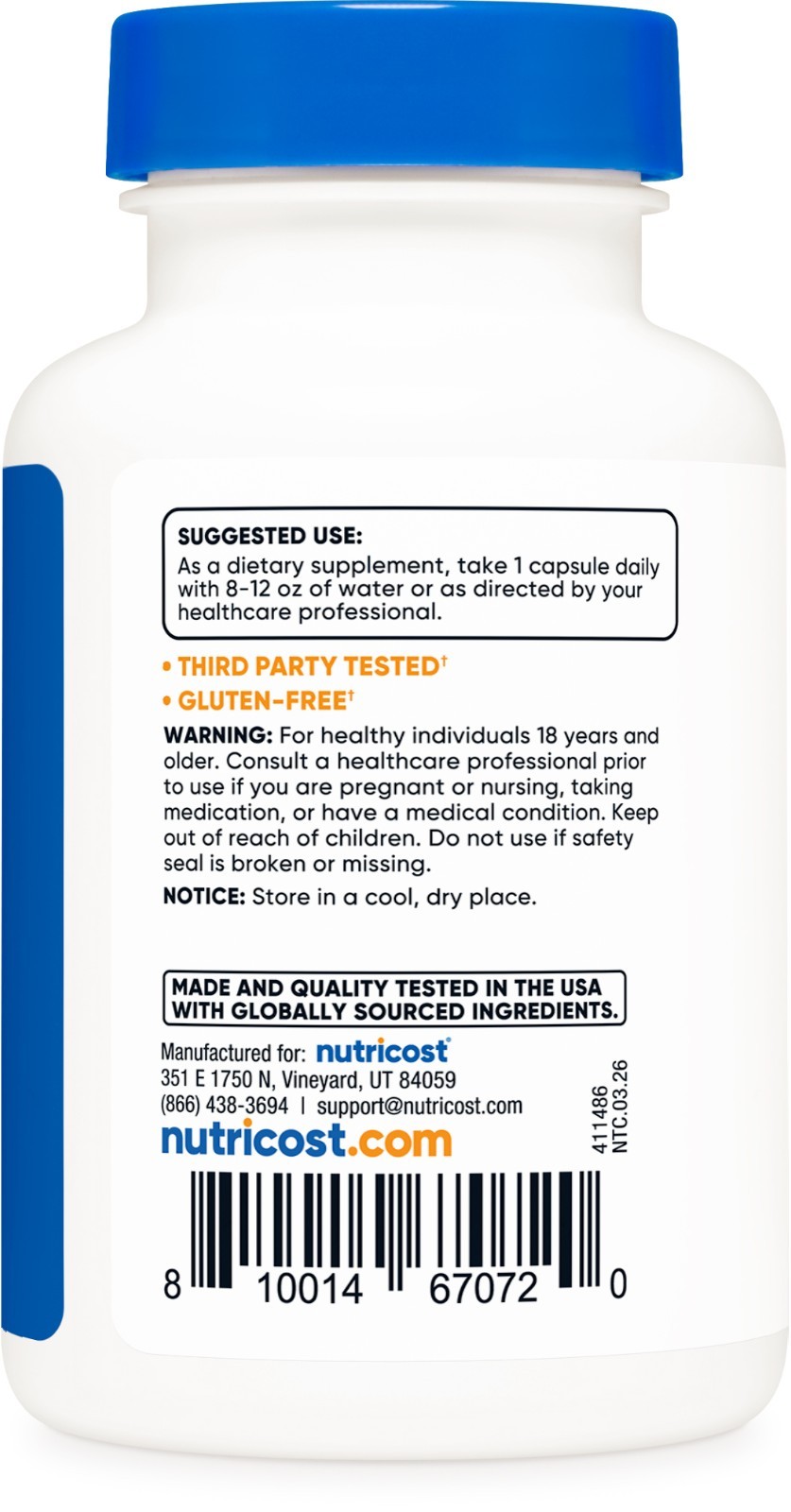 Nutricost Hyaluronic Acid Capsules 100mg Per Serving (120 Vegetarian Capsules)