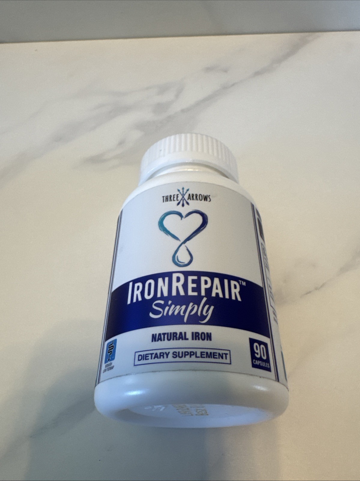Iron Repair Simply Natural Iron Supplement 90 Capsules Three Arrows Exp 10/2026