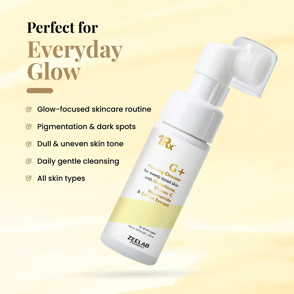 1RX G+ Foaming Cleanser with Glutathione Vitamin C & Niacinamide Duty Free In US