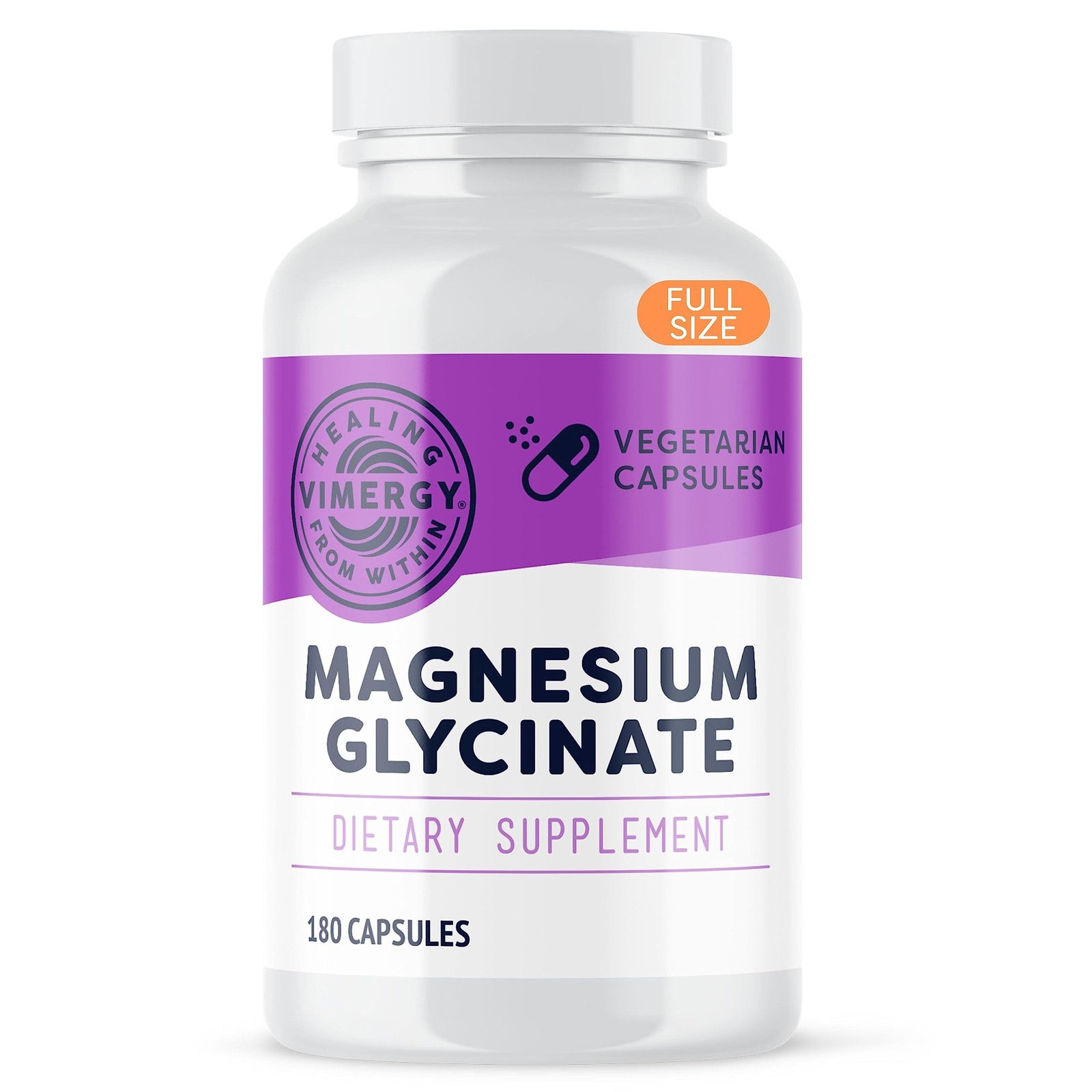 VIMERGY Magnesium Glycinate – Stress Support – Chelated 180 Count (Pack of 1)