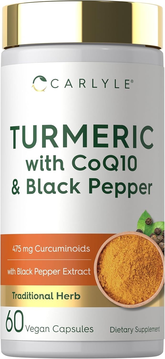 Carlyle Turmeric with Black Pepper Extract | 60 Capsules | Complex with CoQ10 |