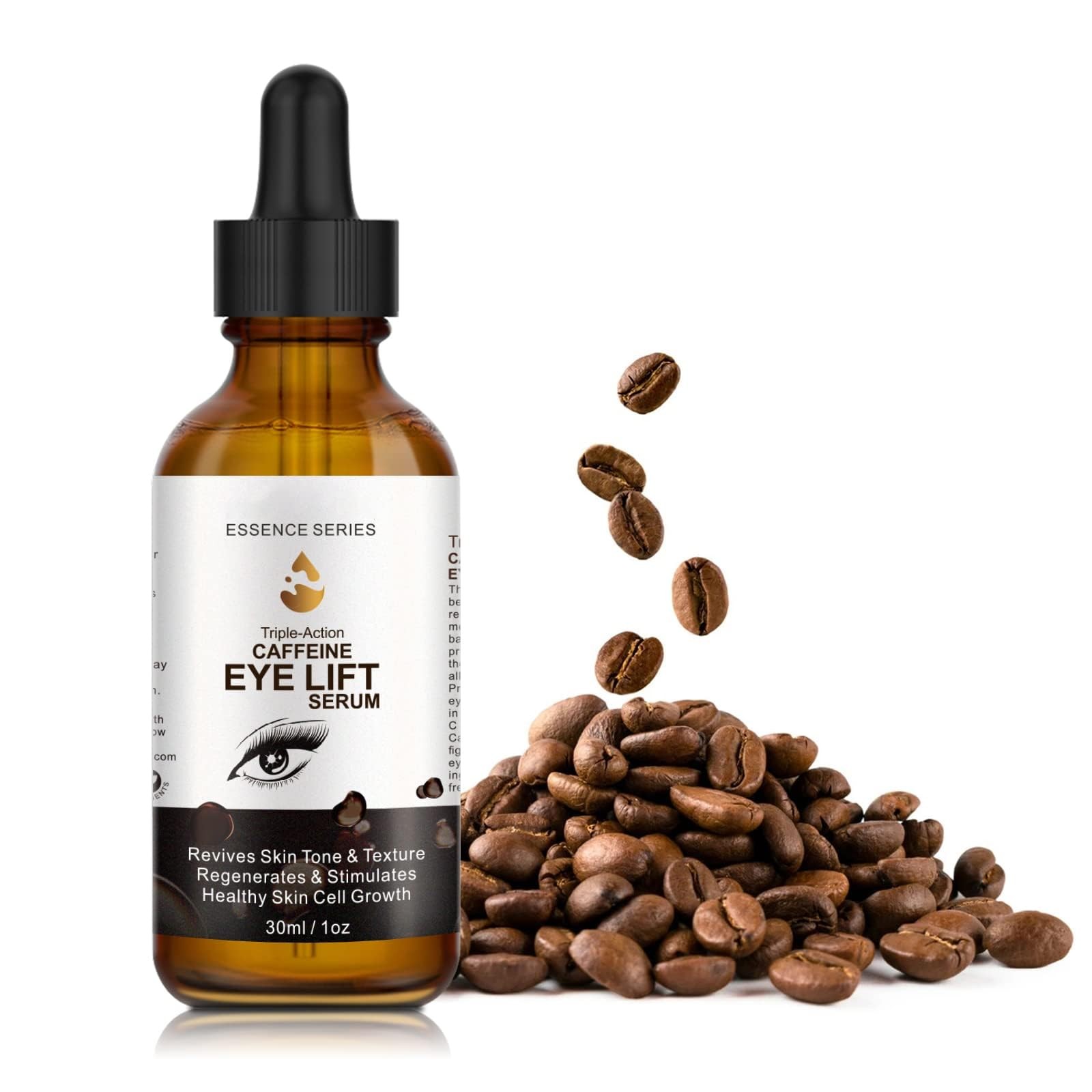 Caffeine Eye Serum – with EGCG, Vitamin C, Hyaluronic 1 Fl Oz (Pack of 1)