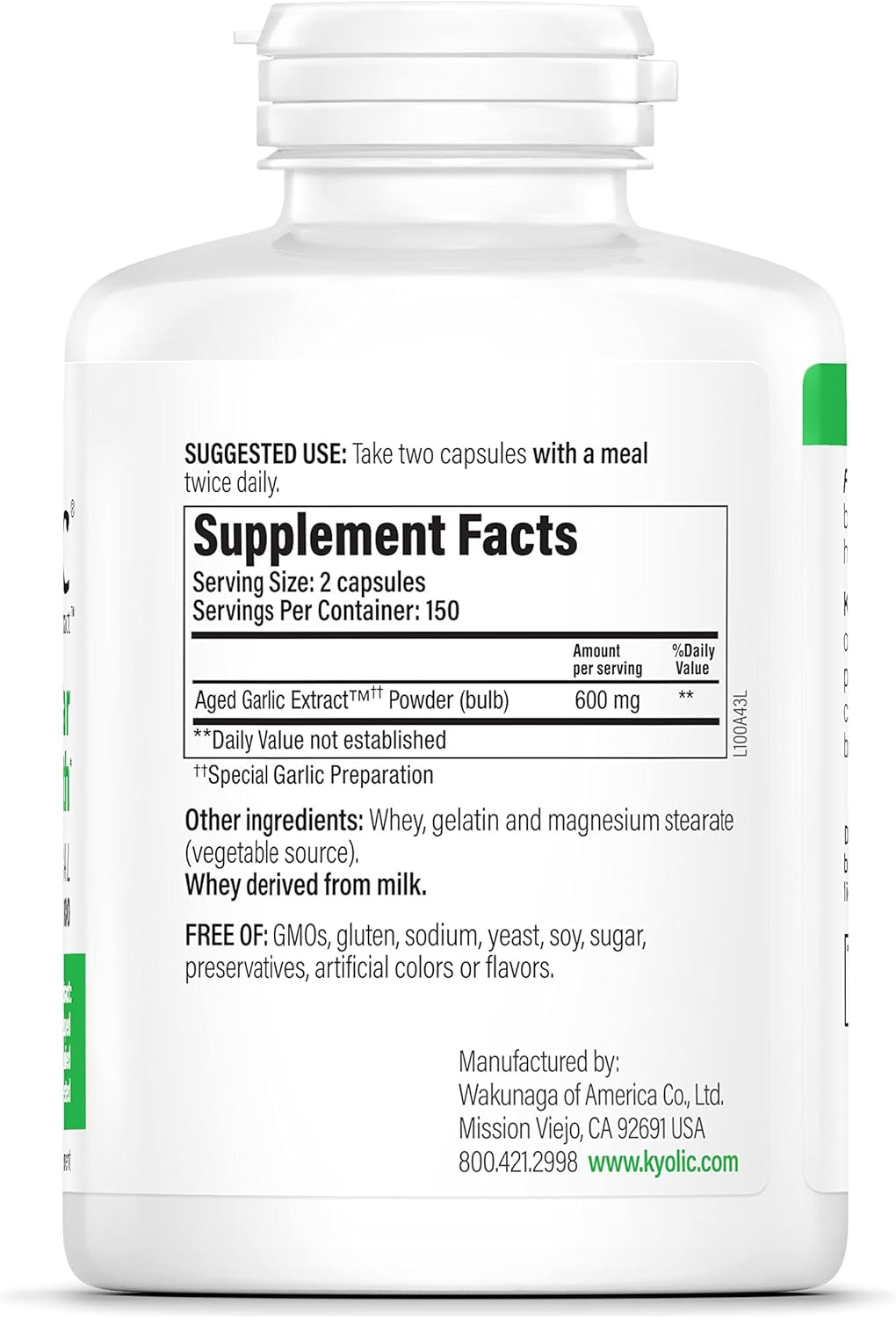 Aged Garlic Extract Formula 100, 300 Capsules