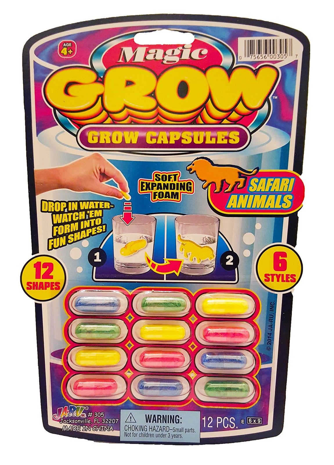 72 Pcs Magic Grow Foam Capsules Water Growing Toys Dinosaur Animal Party Favors