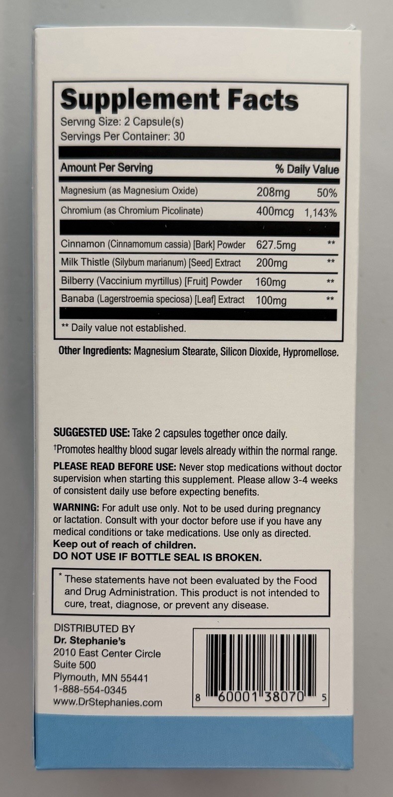 Pharmaganics Dr. Stephanie’s Blood Sugar 24 Hour 6 in 1 Formula | 60 Capsules