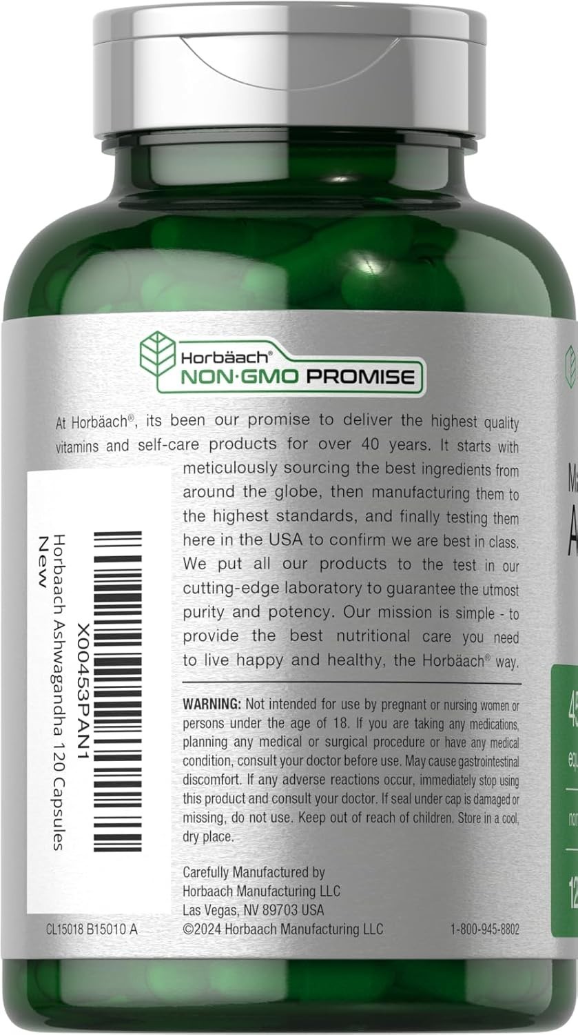 Horbäach Ashwagandha Supplement | Max Strength | 120 Capsules